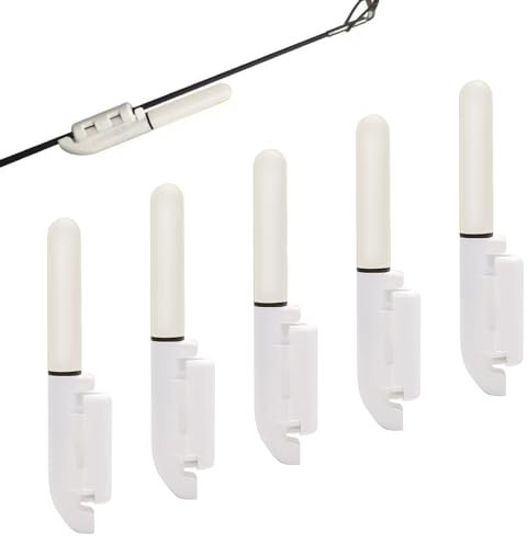 Lot de 5 lumières de pointe de canne à pêche de nuit, bâtons lumineux étanches avec boucle, accessoires de pêche, accessoires de pêche, pêche de nuit, pêche de nuit, pêche en mer, lumières de pointe