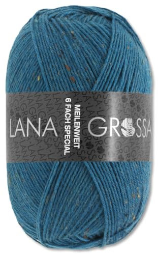 Frida's Wollhaus Lana Grossa 150 g Meilenweit 6-fach 150 Sockenwolle Stricken Garn 19 Farben (9236 | Petrol)