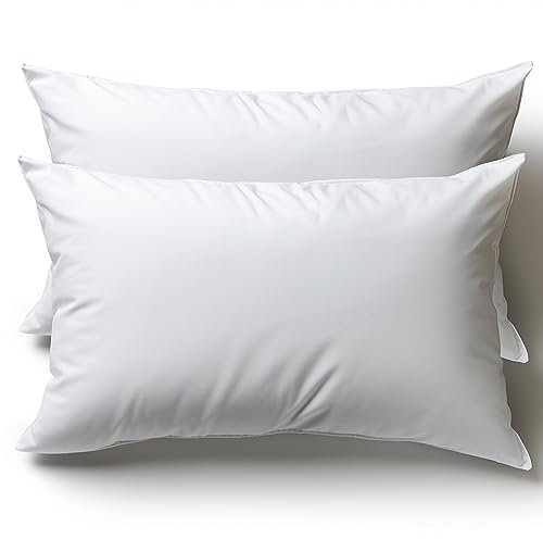 Cuscini Letto Coppia di Guanciali 40x60 per Dormire Imbottitura Standard Antiacaro Anallergico Traspirante Rettangolare per Matrimoniale Singolo con Federa in Microfibra Sfoderabile e Lavabile