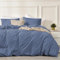 Luofanfei Blaue Baumwolle Bettwäsche 200x220 Einfarbig Muster Renforce Baumwollebettwäsche Premium Modern Uni Weiche Bettbezuge Doppelbett 220 x 200cm und Kissenbeüge 80x80 cm mit Reißverschluss