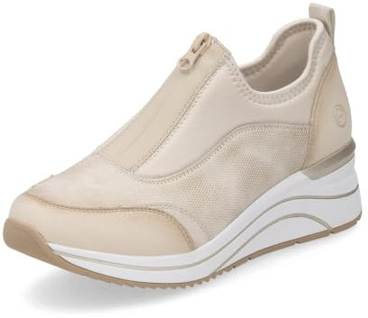 Remonte Damen Low-Top Sneaker D0T08, Frauen Halbschuhe,lose Einlage,straßenschuhe,Strassenschuhe,Sportschuhe,Freizeitschuhe,beige Kombi (61),38 EU