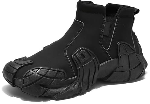 Zapatos De Moda Utilitarios De Caña Alta Y Resistentes Para Hombre,zapatos Ortopédicos Sin Cordones Con Soporte Para El Arco Para Fascitis Plantar Para Hombre,botas De Trabajo Informales (Negro,40)