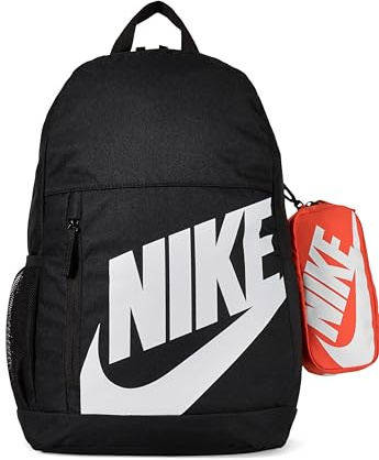 Nike Zaino (20 l, bambini più grandi), nero/arancione/bianco, HJ4186-010, MISC, Bianco/nero/arancio, taglia unica, Sport