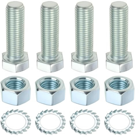 SG Store 4 Pezzi Kit Di Bulloni E Dadi Per Gancio Di Traino M16 X 50 Mm Grado 8.8 Rondelle Per Accessori Di Traino Per Attacco Rimorchio