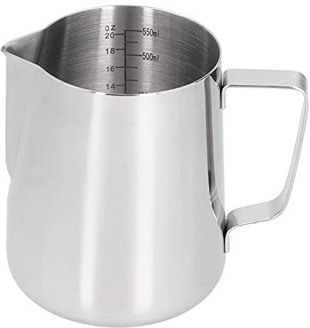 FLEXMAN Coppa di Latte di Latte, Brocca Sfruttante per Latte per Latte Espresso in Acciaio Inossidabile da 600 Ml