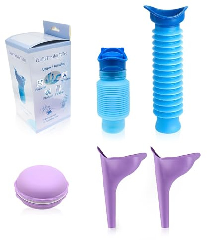 Bottiglia da 750 ml per uomo e donna, kit di 5 bottiglie termoretraibili per orinatoio con scatola da viaggio femminile e macaron, bottiglie per urina da uomo, bottiglia per urina per uso esterno e