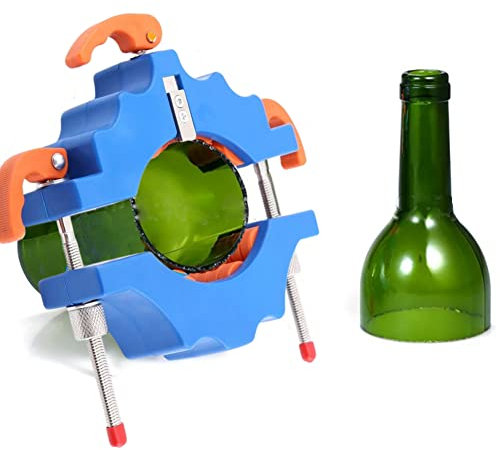 Glass Cutter, Bottle Cutter Glass Tool Craft Cutting Kit Jar Cutter Machine Cutting Tool Glass Cutting Machine Scoring Etchor Wine Bottles Recycle Tool for Thicknesses 2~8mm Blue