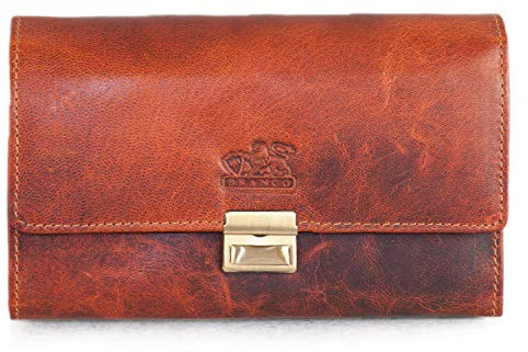 Branco Profi Kellnerbörse Kellnergeldbeutel aus Echt-Leder, Cognac-Braun, 79432