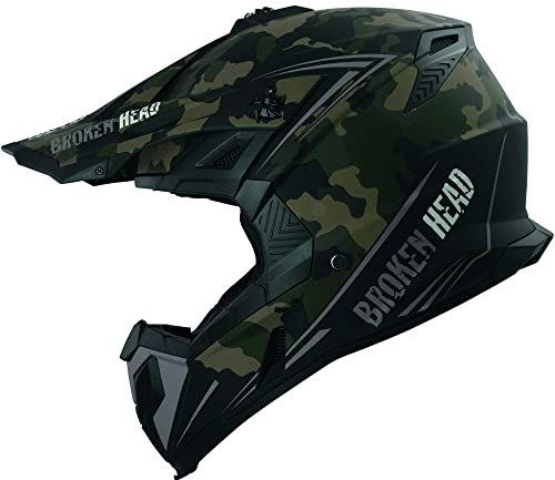 Broken Head Squadron Rebelution Camouflage Sand-Titan Motocross-Helm - MX Cross-Helm - Quad-Helm - Sumo-Helm (XL (61-62 cm))