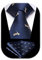 HISDERN Navy Blue Tie for Men Motorbike Pattern Ties Handkerchief Novelty Animal Print Wedding Necktie & Pocket Square Set