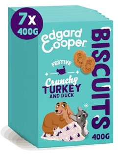 Edgard & Cooper Vuxna hundkakor utan flingor naturlig hundmat, 400 g x 7 färsk kalkon, god och balanserad hälsosam kost
