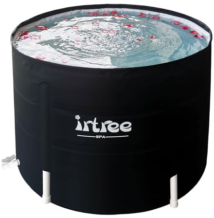 Portable Adult Soaking Bathtub - Folding Cold Plunge Tub Barrel Bath Shower (Dia 29.5 x H 21.6)