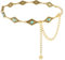 Amabro Damen Taillenkettengürtel, Western Cowgirl Bund Gliedergürtel verstellbar Boho Land Türkis Gürtel 63,5–96,5 cm(Gold-1)