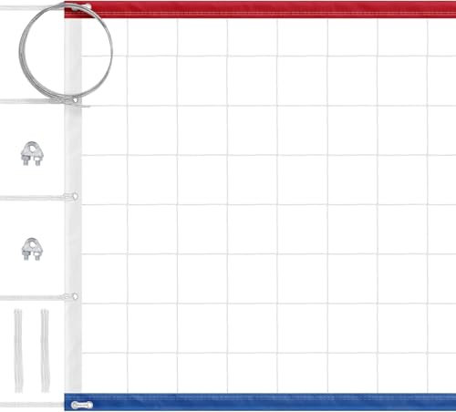 JXCTNNU Volleyball Netz Volleyballnetz Faltbar Sport Volleyballnetz Professionelles Volleyballnetz Robustes Tragbares Volleyballnetz 9,5 x 1 m für Pool Strand Schulhof Garten Yard (Weiß)