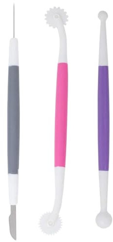 3pcs / Set Fondant Cake Decorating Tools, Icing Modelling Flower Patterns Pastry Carving Cutter Decorating Needle Tool Sugar Cookie Baking Scribe Tool Marking Patterns Icing Sugarcraft, Icing Tools