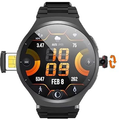 Reloj inteligente VP50 con tarjeta SIM de llamada global 4G Android AMOLED de 1.75 pulgadas 180° cámara extraíble GPS WIFI Play Game Whatsapp 2025 nuevo (negro, 4G 64G)