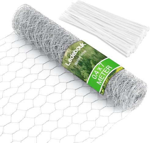 Malla Gallinero 7 m x 40 cm de Altura, Malla de Alambre de Acero Inoxidable con Aberturas de 25 Mm, Alambre Galvanizado, Ideal para Cercado de JardíN Y Enclos Para PequeñOs Animales