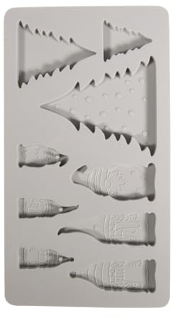 Rayher Silikon Gießform Wichtelfamilie, 9 Einzelmotive, Formgröße14,5 x 26 x 1 cm, Deko Weihnachten, Ausgießen mit Kreativ-Beton, Schmuck-Beton, Raysin-Gießpulver, Wachs, 36189000