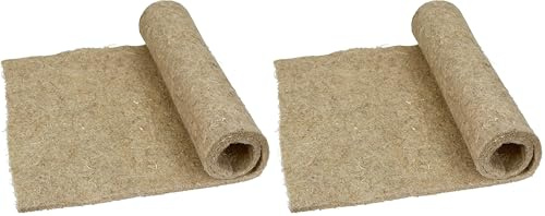Kerbl Pet Alfombra para roedores, Forro para jaulas, tapete para jaulas, 100x40x1 cm, cáñamo, Comestible, Transpirable, compostable, Fabricada en Alemania (Paquete de 2)