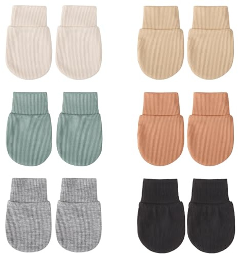 DRESHOW Manoplas para Recién Nacidos Guantes para Bebés que No se Rayan Guantes con Puño Elástico para Bebés de 0 a 6 Meses Niños Niñas