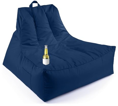 LUMALAND Premium loungefåtölj | Sittsäck för utomhusbruk och inomhusfåtölj i 1 | XXL lounge trädgårdsmöbler med fyllning och mugghållare – för vardagsrum och som balkongmöbler | trädgårdslounge