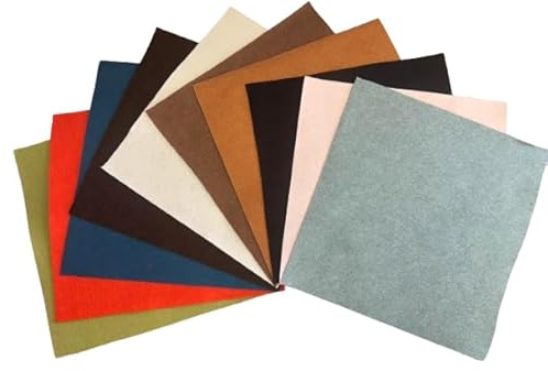 Felt Fabric Squares 10 Pack – 10x10 (25x25cm) – Assorted Colors – Soft & Natural Wool Blend – Soft Craft Felt for Sewing, DIY Projects, Arts & Crafts