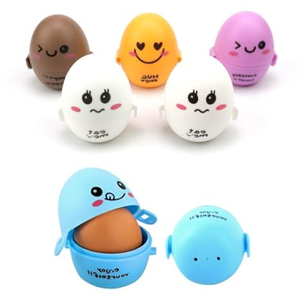 txuzong 6 Stück Set Eiförmige Eierdose aus Kunststoff - Tragbarer Eierkarton für Reisen & Picknick - Bunte Aufbewahrungsbox für Eier, Süßigkeiten & Schokolade (5 Farben)