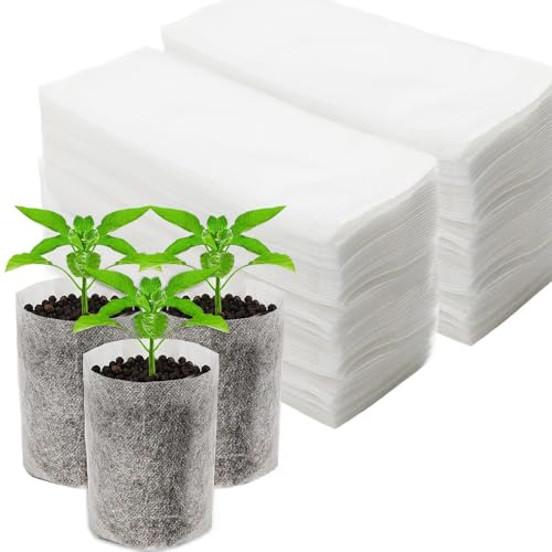 Bolsas Para Plantas De Vivero,200 Piezas Bolsas de Cultivo Non Tejida,Bolsas De Plantación,bolsas de cultivo para plantas,Bolsas de Vivero Biodegradables,Facilita el cultivo y trasplante de plántulas