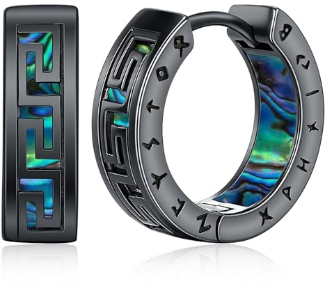 Orecchini da uomo Creoli Viking Uomo Nero Celtico Viking Orecchini Gioielli nordici per donna