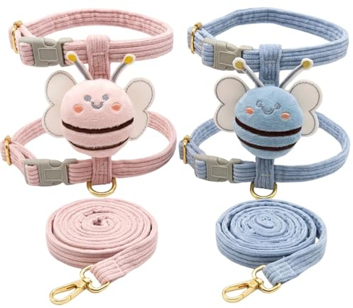 2-Pack Cat Lead Set, Cat Leash Set for Outdoor Adventures, Cat Walking with Adjustable Straps