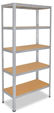 shelfplaza® 200x50x40cm Home Schwerlastregal verzinkt/Metallregal mit 5 Böden/Kellerregal Metall, Garagenregal, Werkstattregal oder Regal Lagerregal/Steckregal Metall mit 175kg Tragkraft