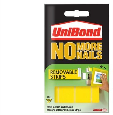 Unibond No More Nails Strip Ultra-strong Removable Translucent - Pack of 20