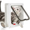 Greensen Katzentür Kleine Katzenklappe mit Tunnel Hundetür Klassisches Design Haustier Tür Ausschnitt Hundeklappe 4-Wege Verschluss Freilauftür (Weiß, L)