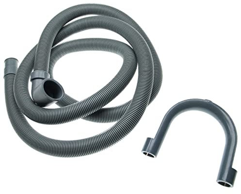 vhbw Tuyau de vidange pour compatible avec les machines à laver et laves vaisselles - 22/29mm connexion coudée, gris