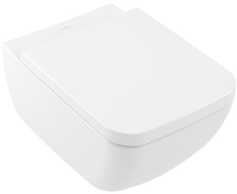 Villeroy & Boch Collaro Combi-Pack, Wand-Tiefspül-WC mit DirectFlush, mit WC-Sitz, 4626HS; Farbe: Weiß Ceramicplus