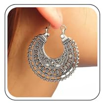 Inilbran Boho Ethnische Mandala Ohrringe Tribal Hohle Blumen Ohrringe Vintage Blumen Tropfen Ohrringe Zigeuner Messing Creolen Schmuck für Frauen und Mädchen