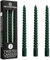 DECO EXPRESS Stabkerzen Set 3er oder 6er Tropffreie Stabkerzen Gedrehte Spiralkerzen Bunte Kerzen Brenndauer 6 Stunden Unparfümiert (Grün, 3er-Pack)