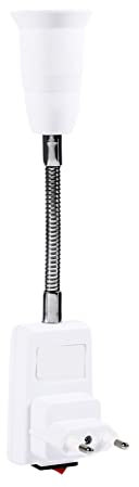 SEAFRONT Adaptador de Enchufe E27 con Interruptor de Encendido/apagado Adaptador de Enchufe de Bombilla Extensor Soporte de Lámpara de Bombilla 20 Cm/7,9 Pulgadas (Enchufe UE 100‑240V)