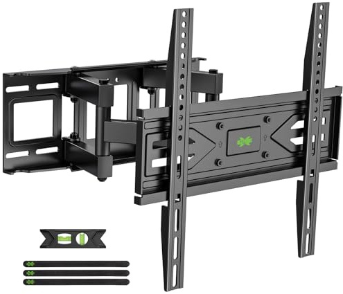 USX MOUNT Full Motion TV Wall Mount for Most 32-70 inch TVs up to 99 lbs, Wall Mount Bracket with Dual Articulating Arms, Swivel, Tilt, Max VESA 400x400mm, TV Mount Fits 12”/16” Wood Studs