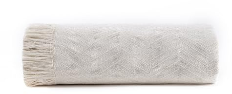 Todocama - Colcha Multiusos Sofa, Manta Foulard, Plaid para Cama, Cubresofa Cubrecama, Jarapas, Fabricado en España, Espiga. (180x260cm, Crema).