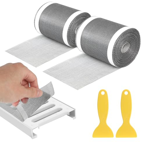 EFUTURETIME 2 st 10 m hårfångare, rektangulär, självhäftande, engångs, 9 cm x 10 m, flexibelt lim för duschavlopp, kök, badrum, mot trafikstockning