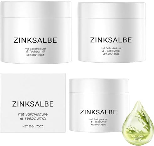 3PCS Zinksalbe gegen Pickel - Anti Pickel Creme auch für Pickel am Po und Rücken - Zink Salbe gegen Mitesser und unreine Haut - Zugsalbe Pickel - Akne creme (3)