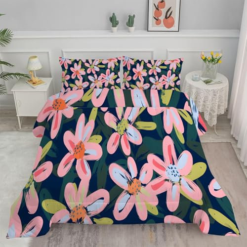 Linfye Bettdecke 155x220 4 Jahreszeiten Rosa Blumen Steppdecke 155x220 Vierjahreszeiten Schlafdecke Ganzjahresdecke, Bettdecke Ohne Bezug Bettdecken Wende Waschbar Antiallergisch BC97