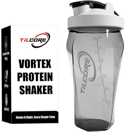 Tilcore Vortex Protein Shaker Bottle 24 oz/700ml - Premium BPA-Free Pre-Workout Shaker Cup for Protein Shakes & Smoothies, Leak-Proof & Durable Bottle-Shakers for Active Lifestyles