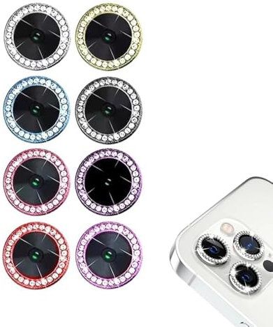 N NEWTOP 2 PEZZI Pellicola Camera GLITTER PRO Colore Compatibile con iPhone 13 e 13 Mini, Vetro Temperato Protezione Copertura Fotocamera Retro Lente Lenti Anti Urto Graffio (Rosa)