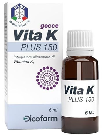 Dicofarm Vita K Plus 150 - Integratore Alimentare di Vitamina K1 - Flacone da 6 ml
