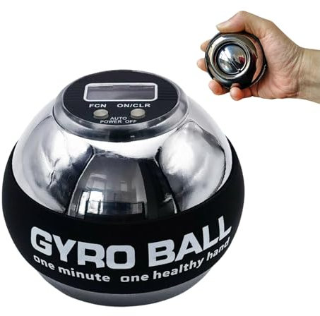 MEIION podomax GyroBall | Gyroskopisches Handtraining Handtrainer mit Autostart und LED Licht, Handgelenk Trainerball mit Farbige Lichter für Handübungen und Training der Hand- und Armmuskulatur