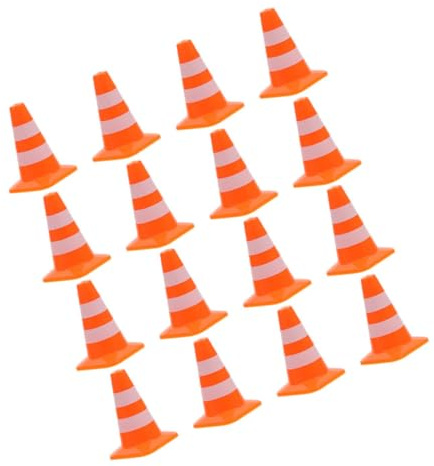 HONMEET 16Pcs Mini Traffic Cones Material Road Sign for Interactive School Teaching for Early Childhood Transportation Education