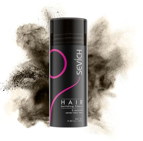 SEVICH Fibras capilares: reconstrucción capilar, fibras de queratina naturales para adelgazar el cabello, fibras capilares absorbentes 25 g marrón medio