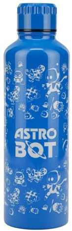 Paladone Astro Bot Metal Water Bottle, 500ml (16oz) Stainless Steel Bottle with Screw-Top Lid, Reusable Travel Flask for Gamers, School, Work & Gifts